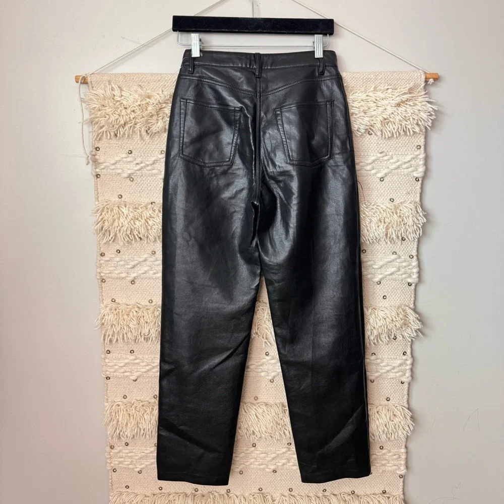 Wilfred Black Vegan Leather Straight Leg Pants Size 2 - Picture 7 of 8